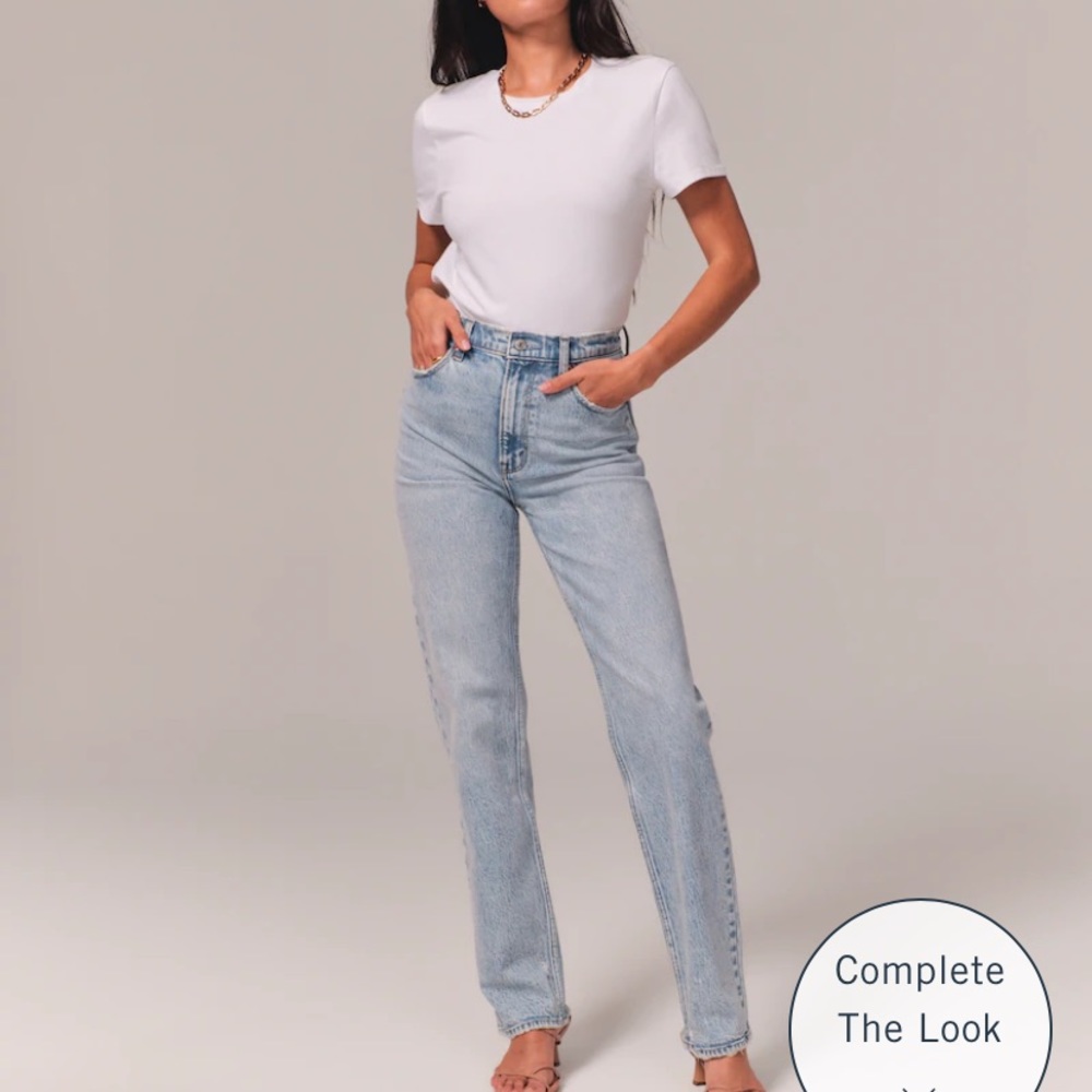 Abercrombie high rise 90s straight jean